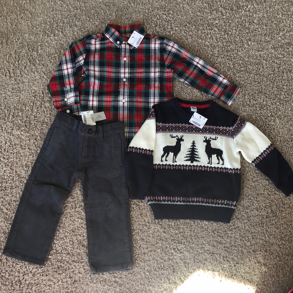 🎄 NWOT Janie and Jack Boys Christmas Outfit